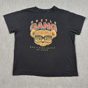 Hustle Gang Teddy Bear Sunglasses T-Shirt 3XL Black Graphic Tee Streetwear Dope